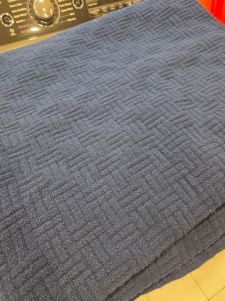 Blue Waffle Weave King size blanket thumbnail