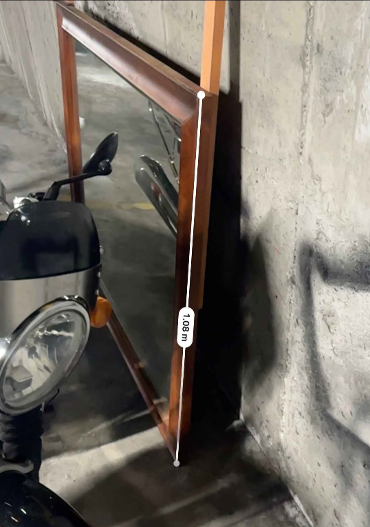 Large Vintage Wood Mirror - photo 4