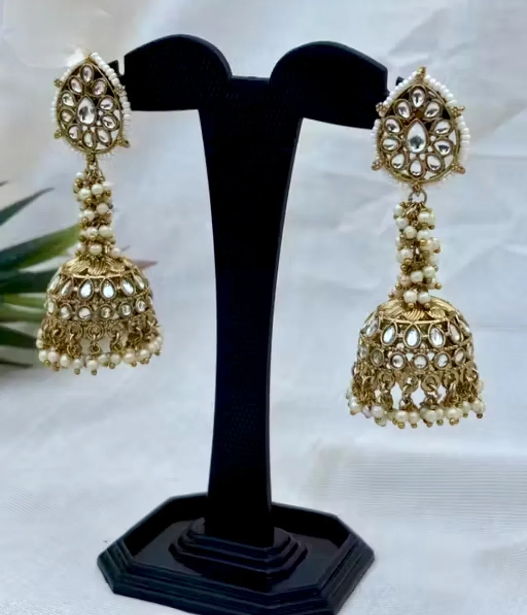 Gold Jhumka Earrings thumbnail
