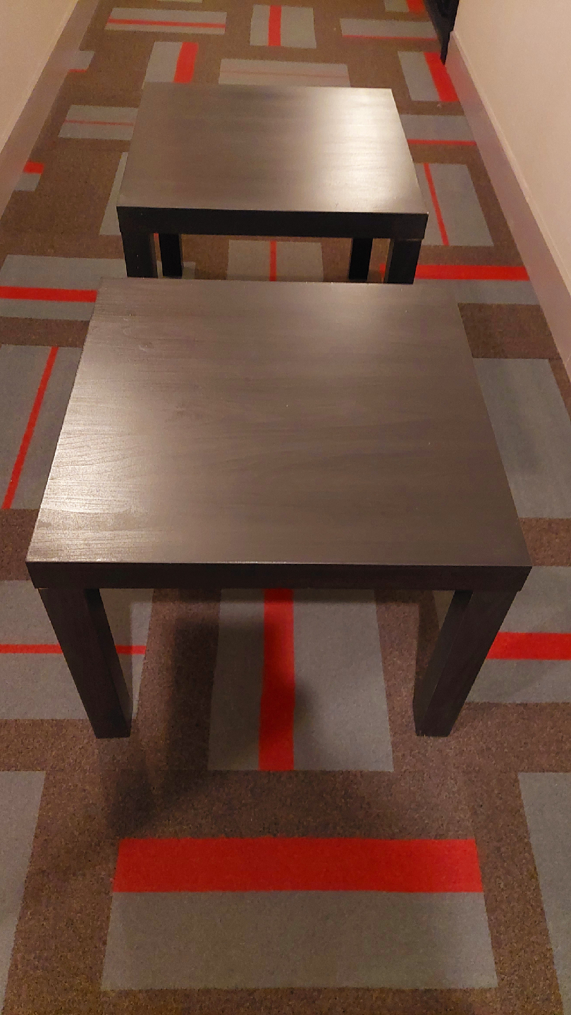 Set of 2 Dark Brown Coffee Tables