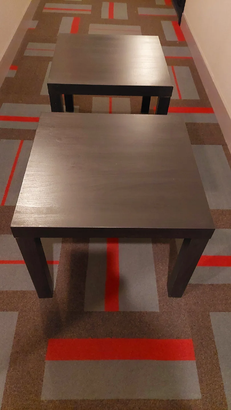 Set of 2 Dark Brown Coffee Tables