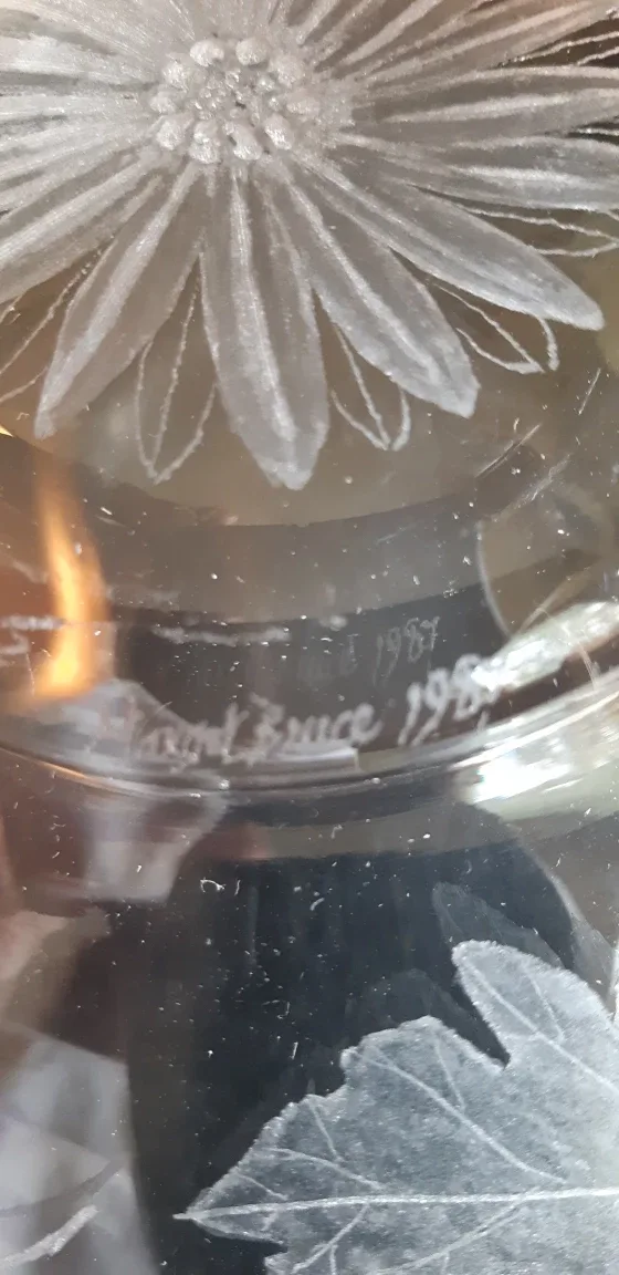 Etched Glass Bowl (signed) image indicator(3)