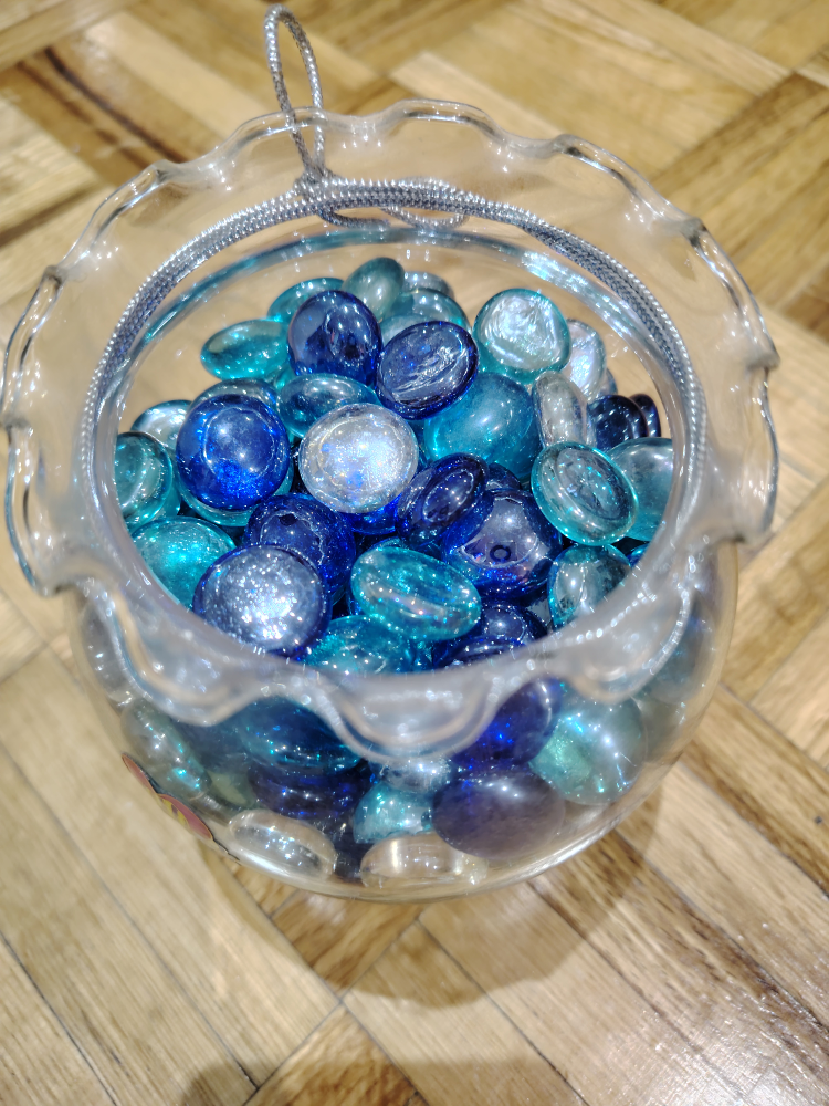 Glass Bowl with Decorative Stones - photo 2