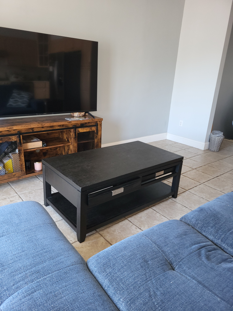 Black Coffee Table with Drawers - photo 2