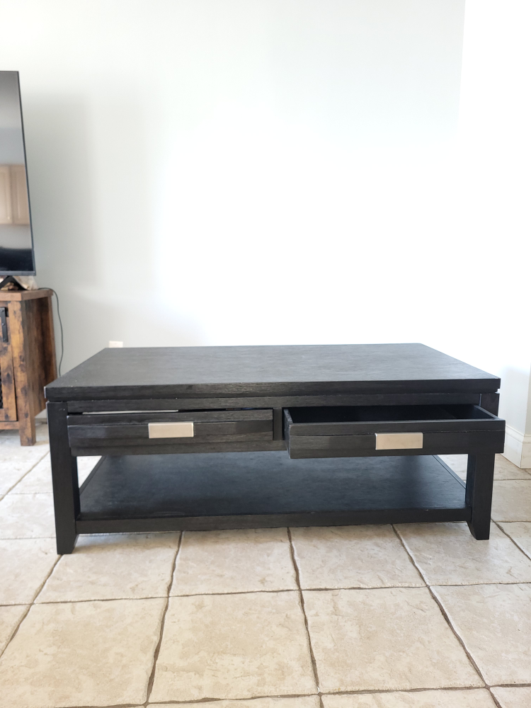 Black Coffee Table with Drawers - photo 3