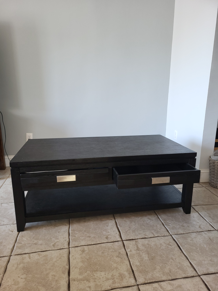 Black Coffee Table with Drawers - photo 4