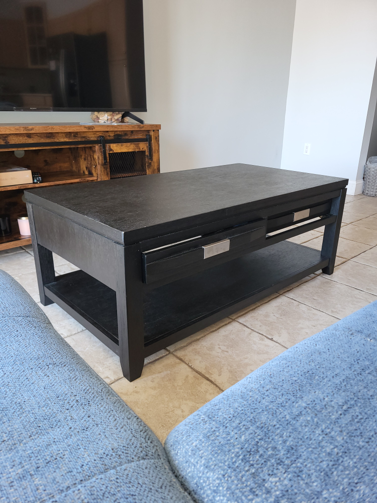 Black Coffee Table with Drawers