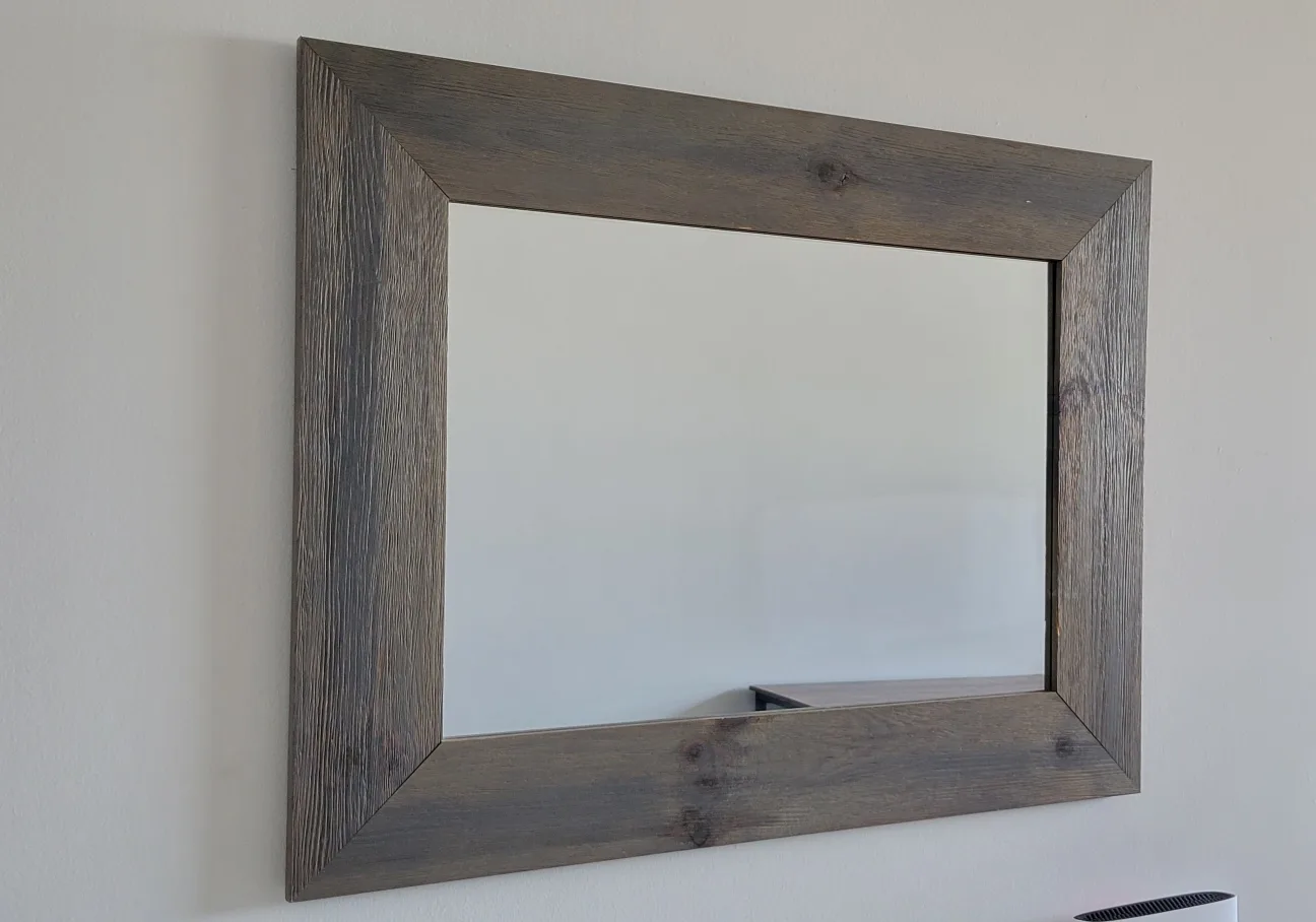 Rustic Wood Framed Wall Mirror thumbnail