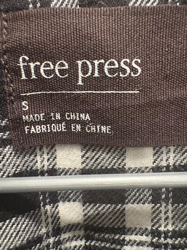 Free Press Black & White Plaid Flannel - Size S - photo 2