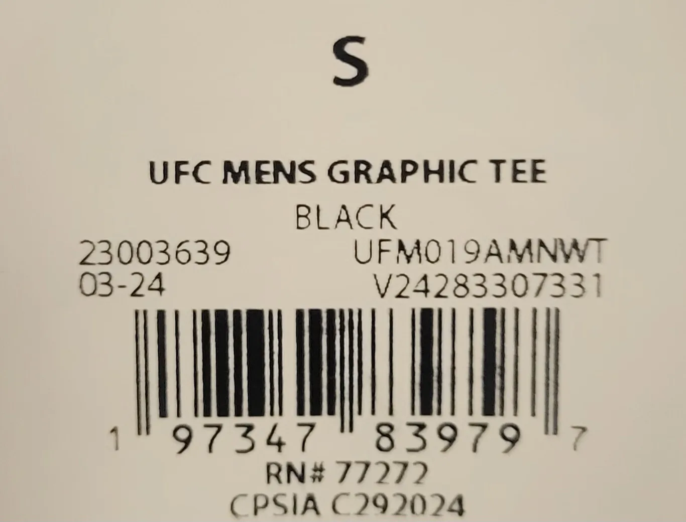 New UFC Mens Graphic Tee Black Size S image indicator(3)