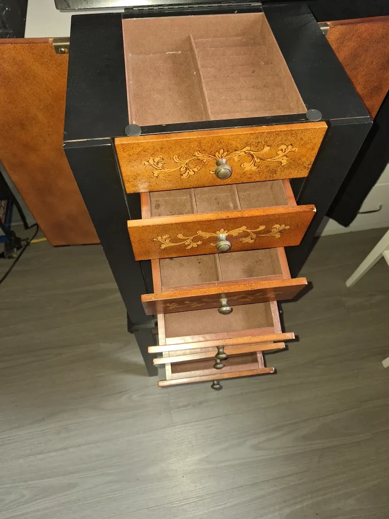 Jewelry Armoire with Mirror & Drawers image indicator(3)