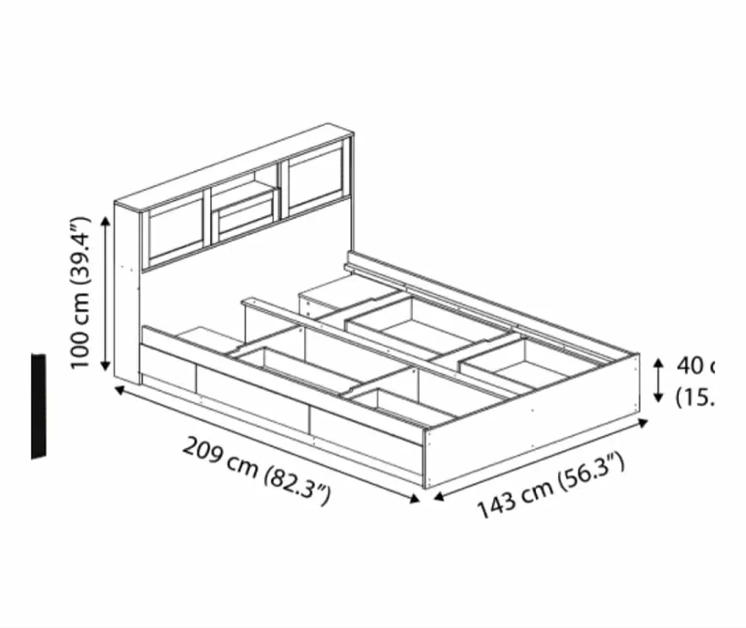 Dark Brown Bed Frame with Storage image indicator(5)