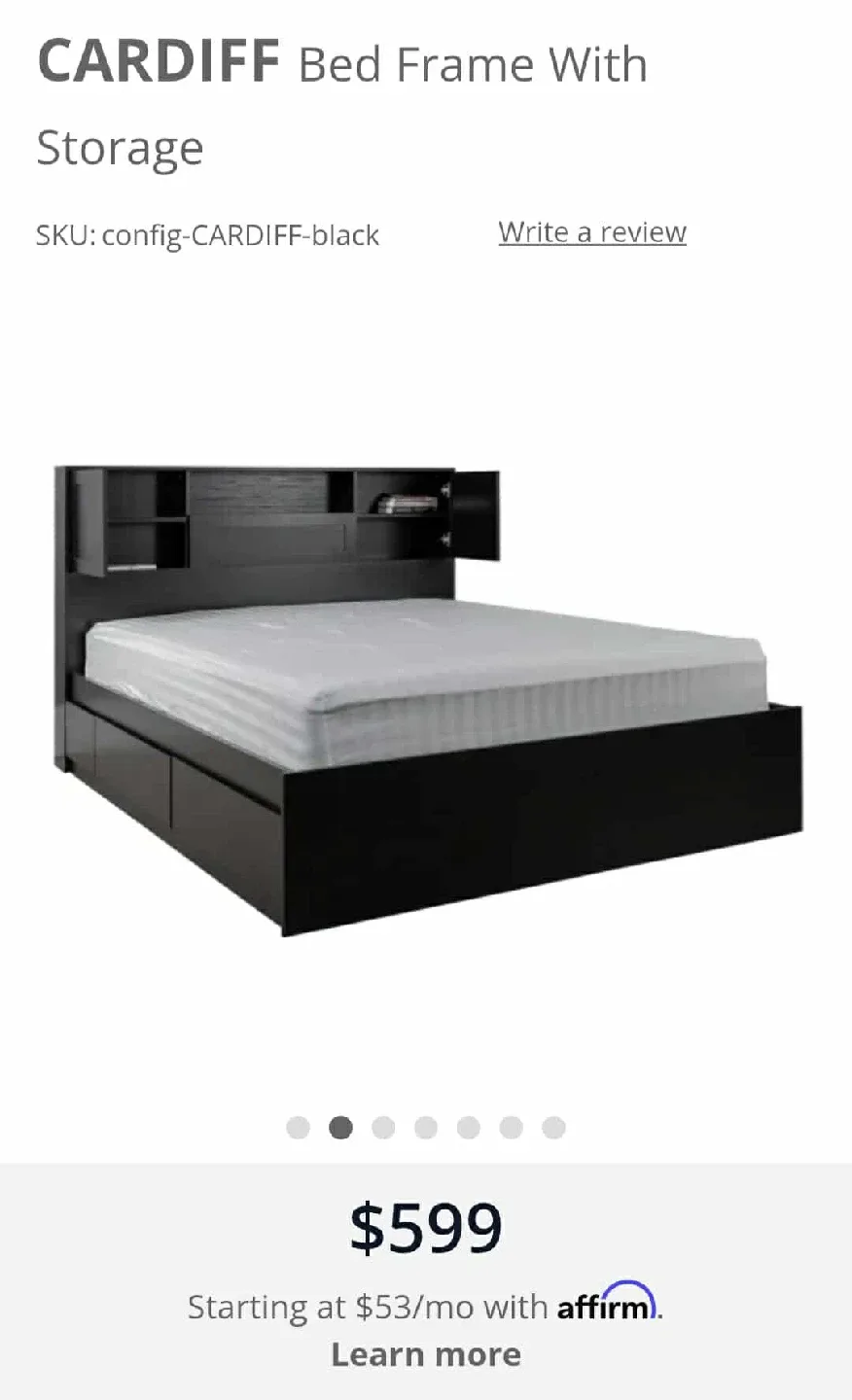 Dark Brown Bed Frame with Storage image indicator(9)
