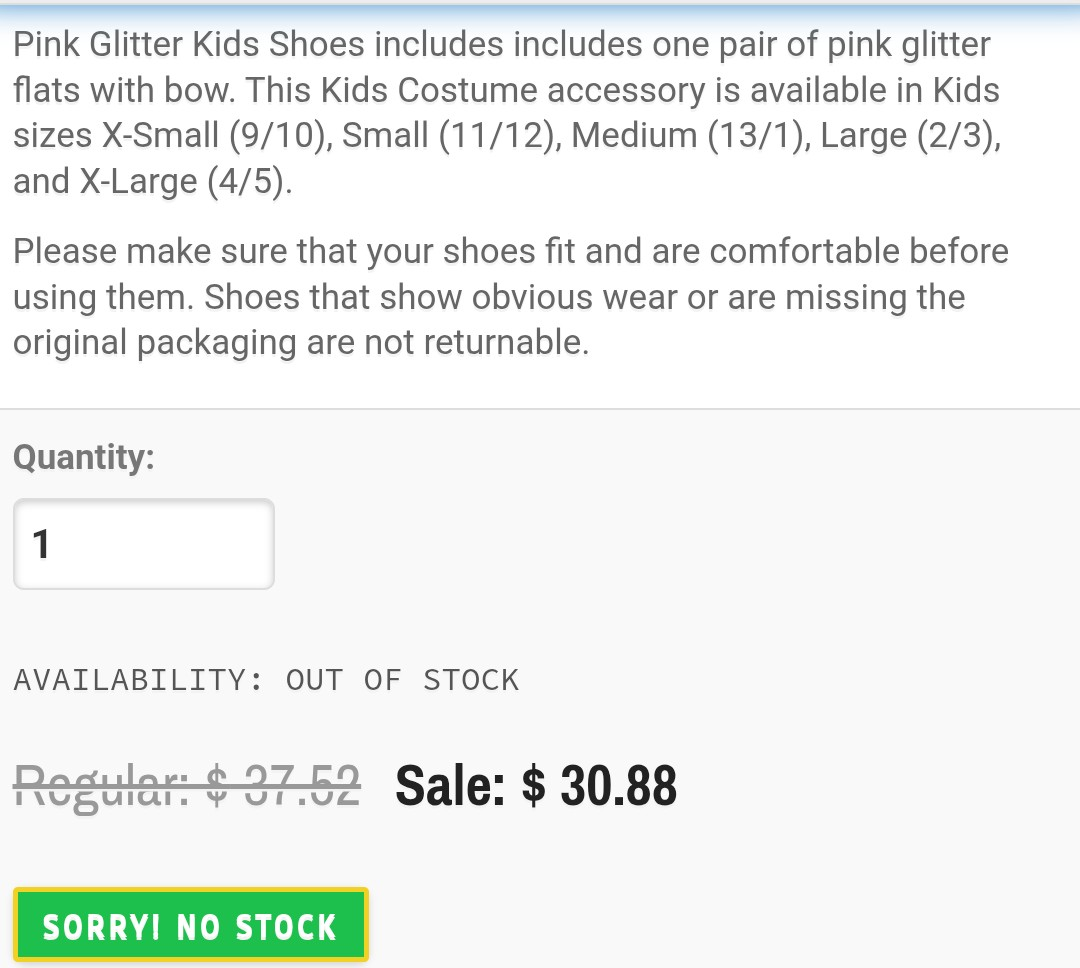 Rubie's Pink Glitter Costume Flats - Size Large - photo 5