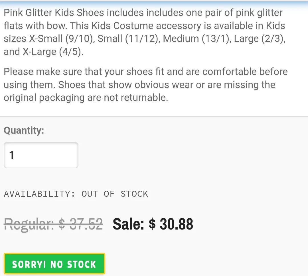 Rubie's Pink Glitter Costume Flats - Size Large image indicator(5)