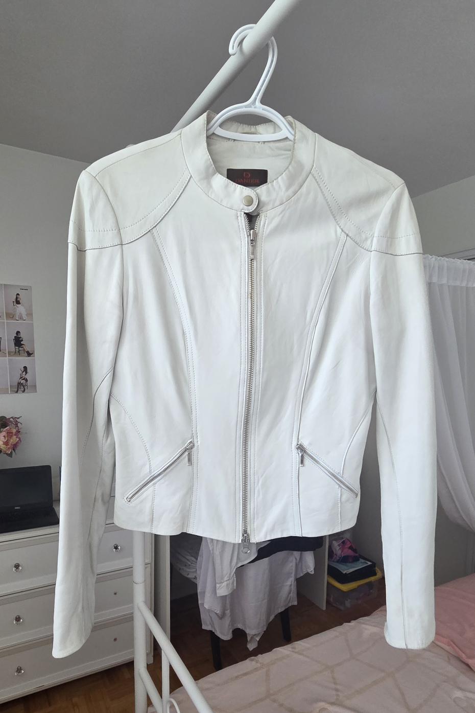 Danier White Leather Jacket
