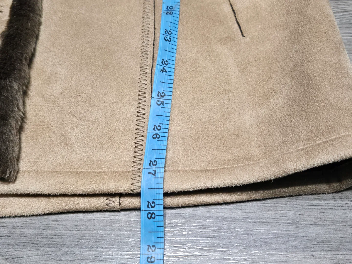 Tower by London Fog Beige Faux Suede Jacket - Size M image indicator(5)