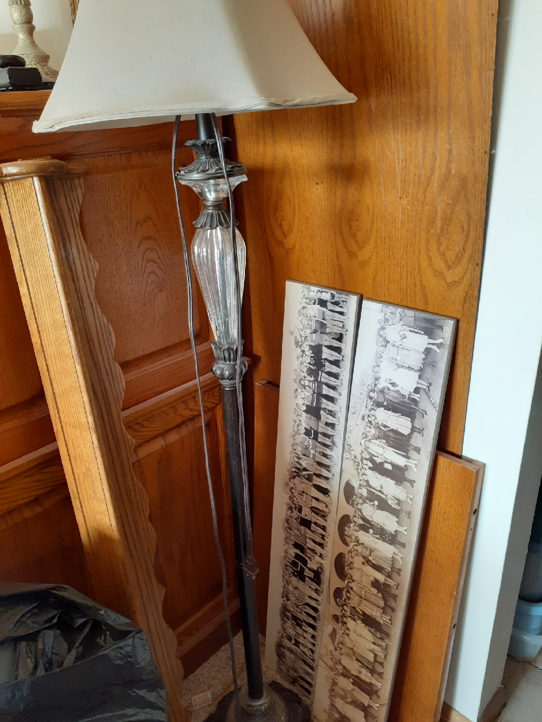 Floor Lamp with glass on top and on bottom