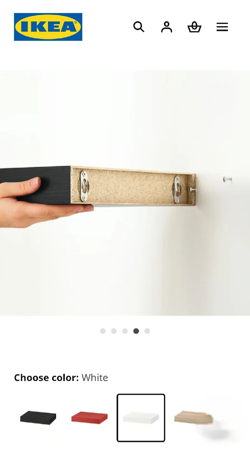 2 IKEA Lack Wall Shelves - White - 30x26cm image indicator(4)