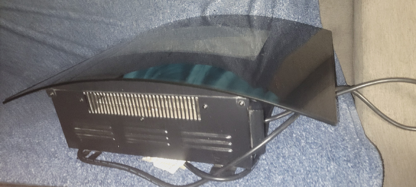 Black Curved Glass Electric Fireplace - photo 2