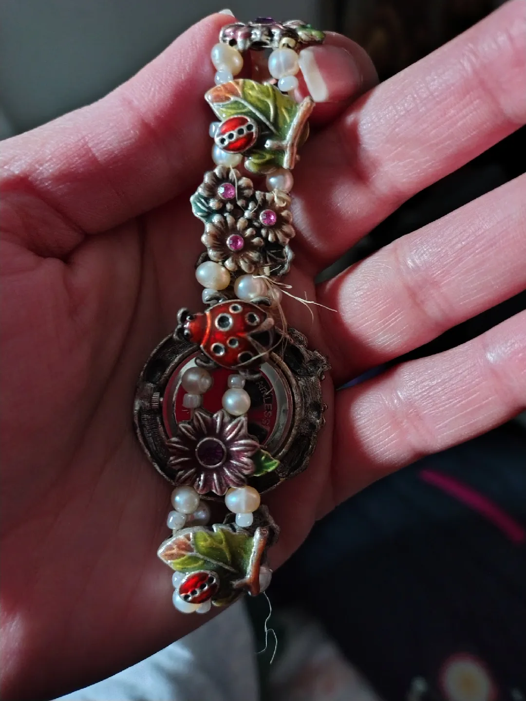 Ladybug & Flower Beaded Watch image indicator(2)