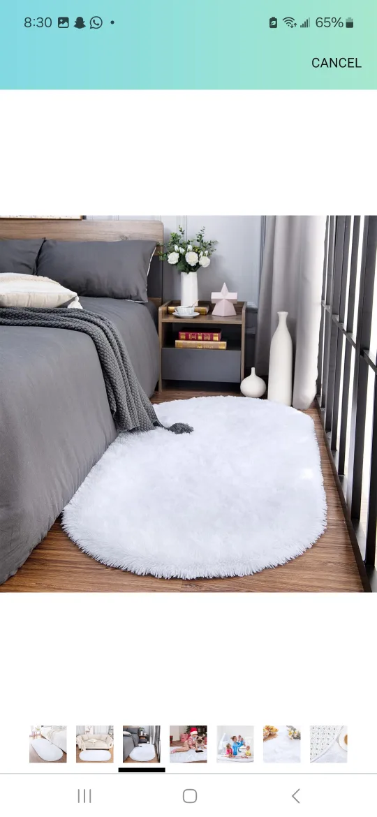 White Fluffy Area Rug image indicator(3)