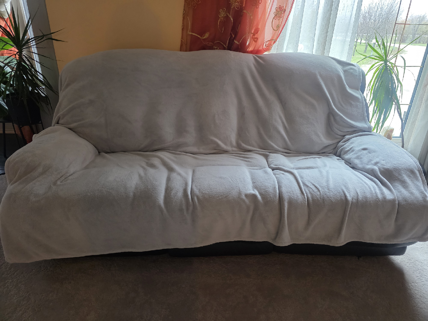3 Used Brown Leather Couch - Heavily Worn - photo 3