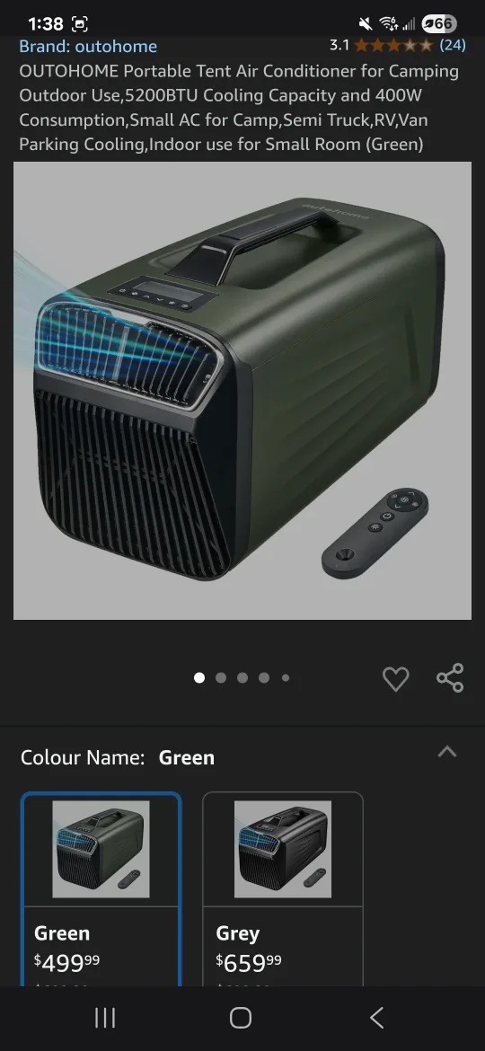 Outohome Portable Air Conditioner - Green image indicator(3)