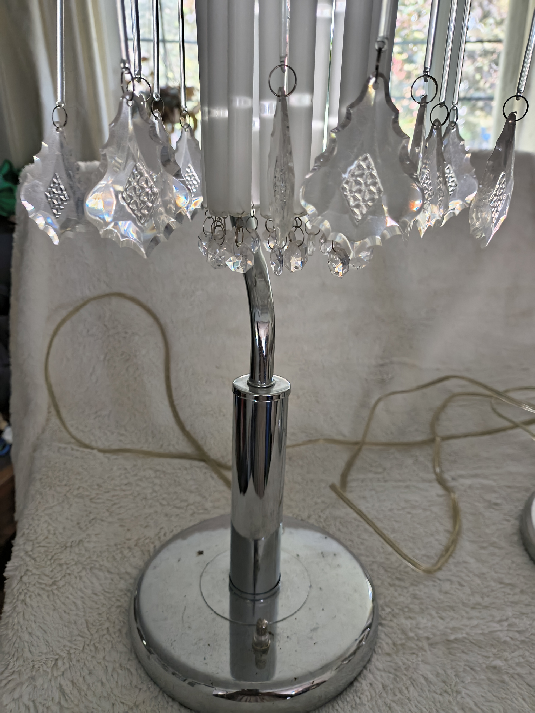 Set of 2 Chrome Waterfall Table Lamps 🥕