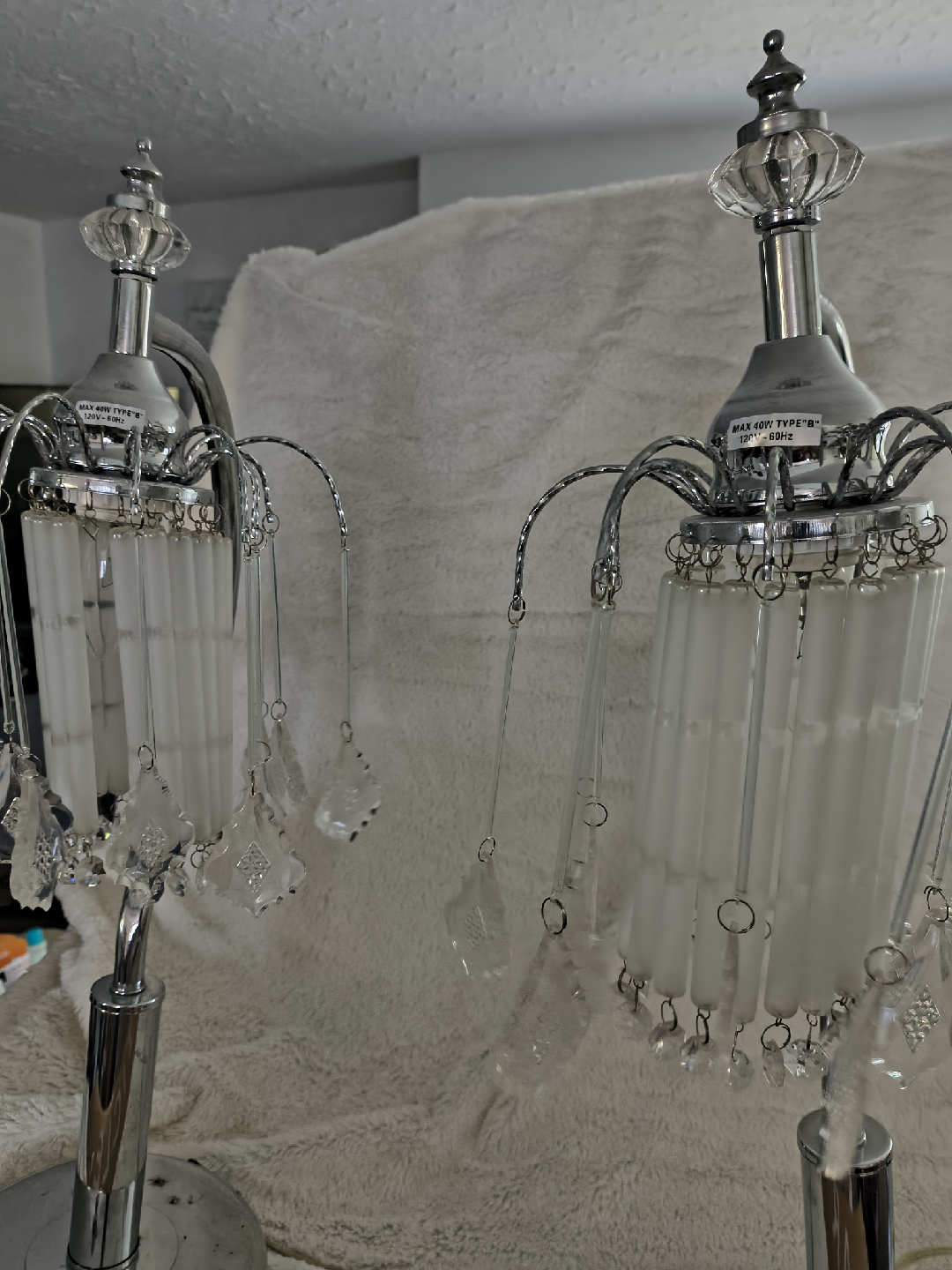 Set of 2 Chrome Waterfall Table Lamps 🥕 - photo 5