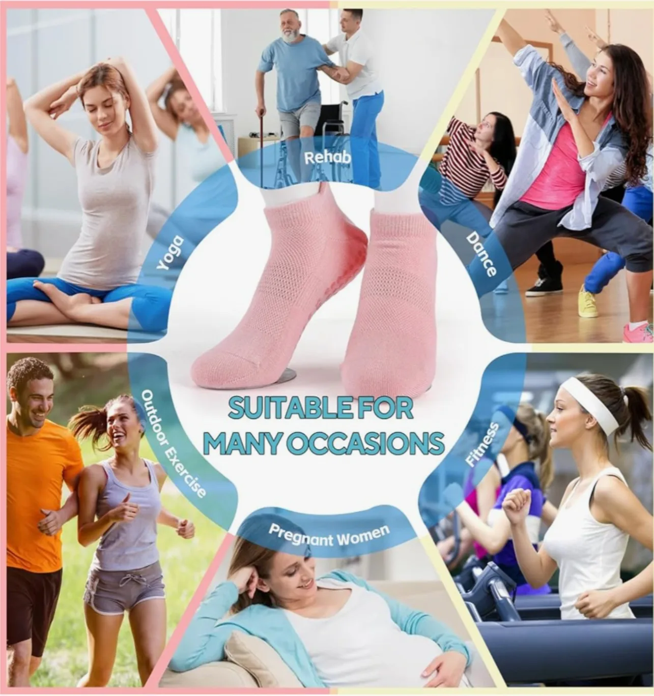 Non-Slip Grip Socks - 3 pairs image indicator(3)