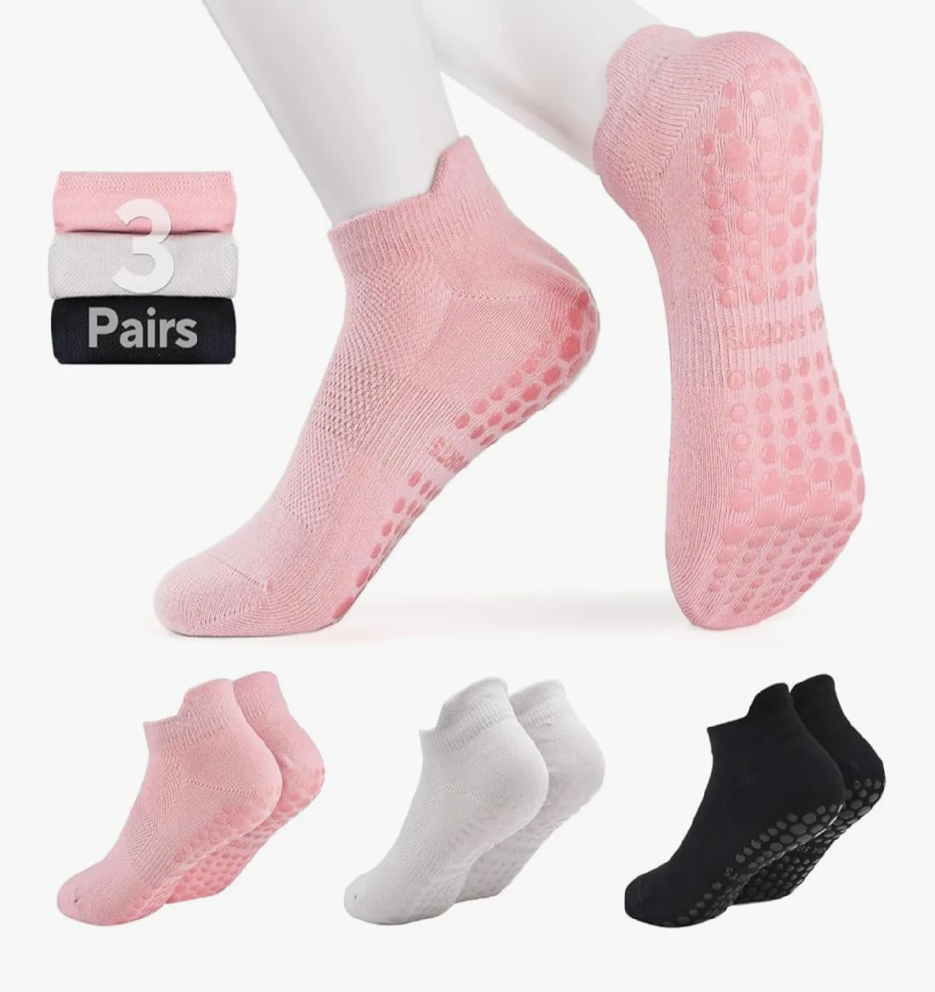 Non-Slip Grip Socks - 3 pairs image indicator(6)