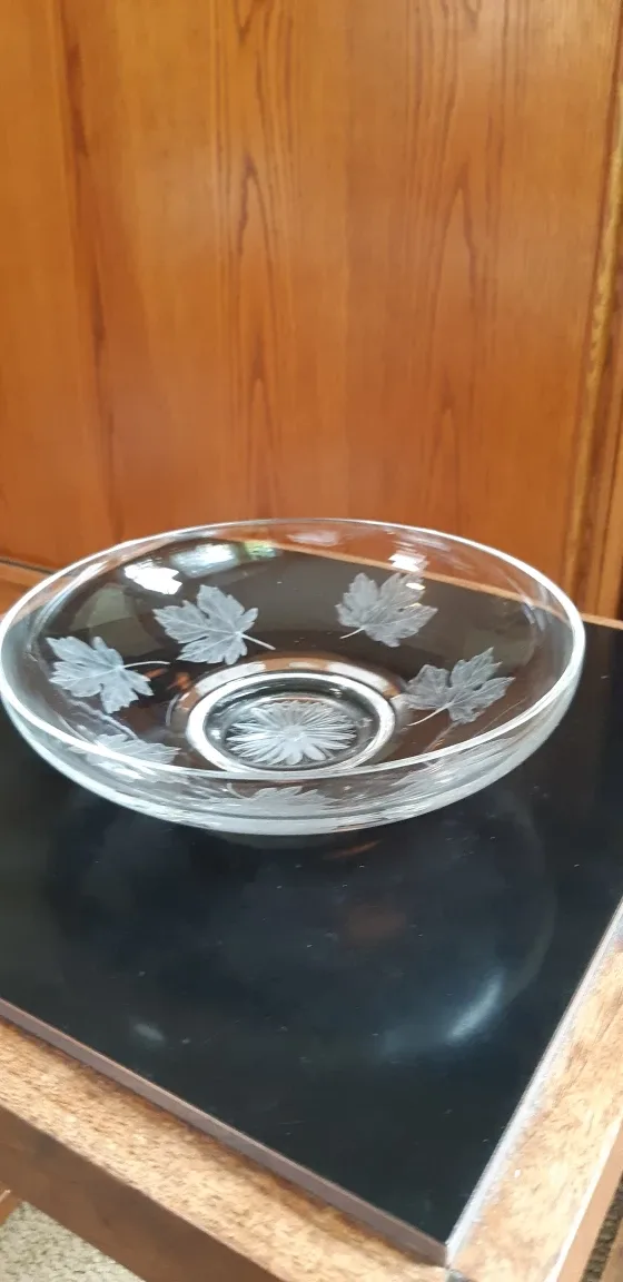 Etched Glass Bowl (signed) image indicator(2)