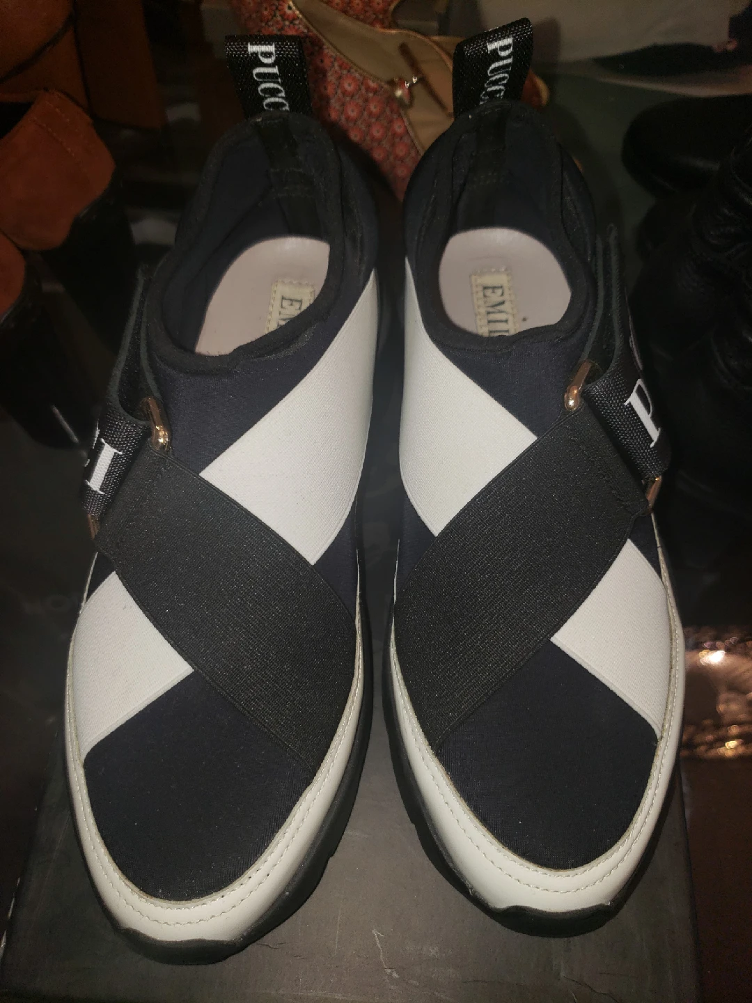 Emilio Pucci Black & White Sneakers size 6.5 - photo 2