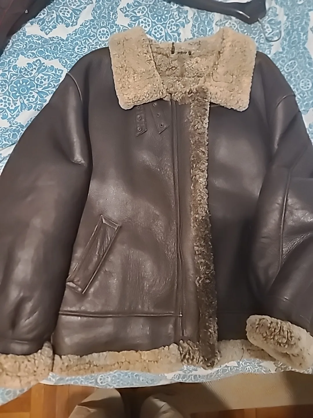 Harlin Genuine Shearling XXL Brown Leather Jacket image indicator(3)