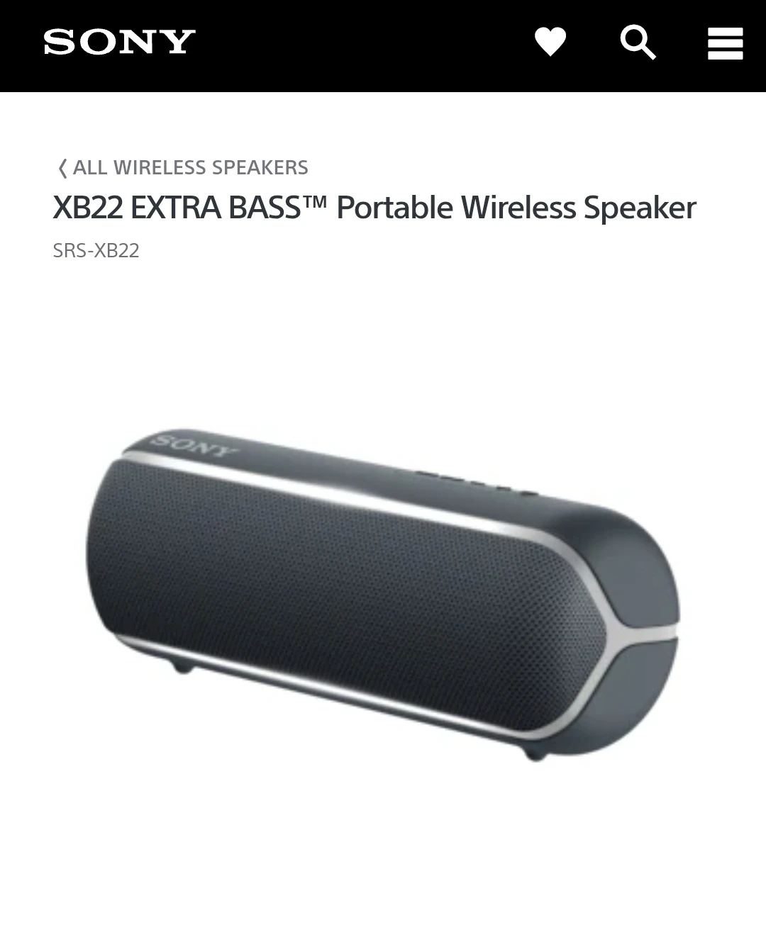 Sony SRS-XB22 EXTRA BASS Portable Wireless Speaker