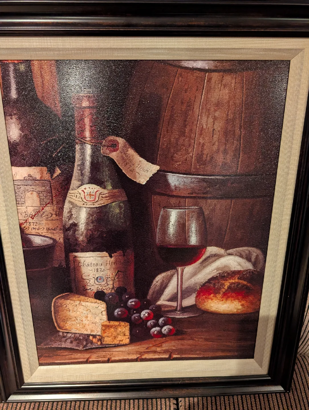 Framed Chateau Henris 1872 Wine Painting image indicator(2)