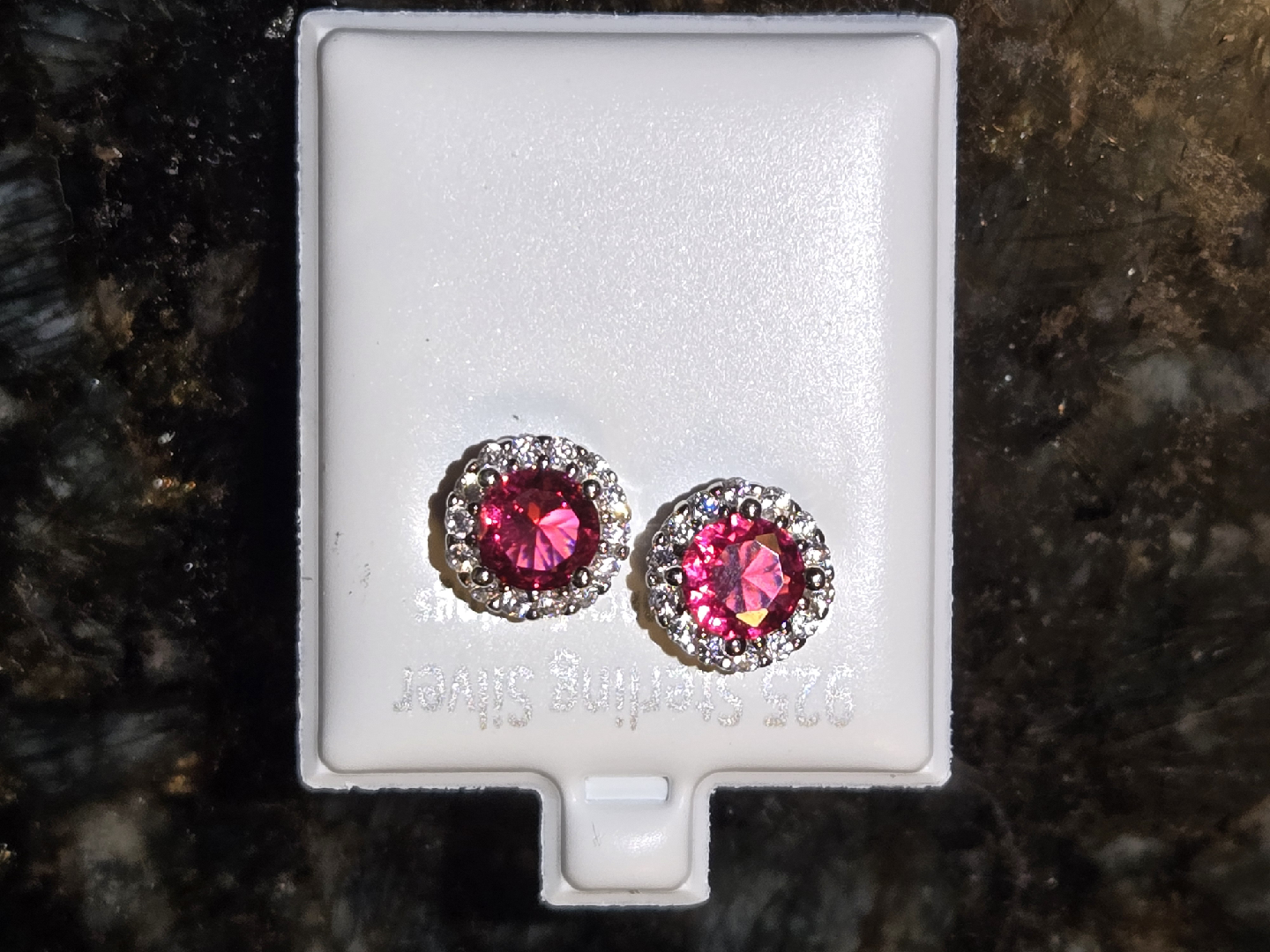 925 Sterling Silver red Stone Earrings - photo 4
