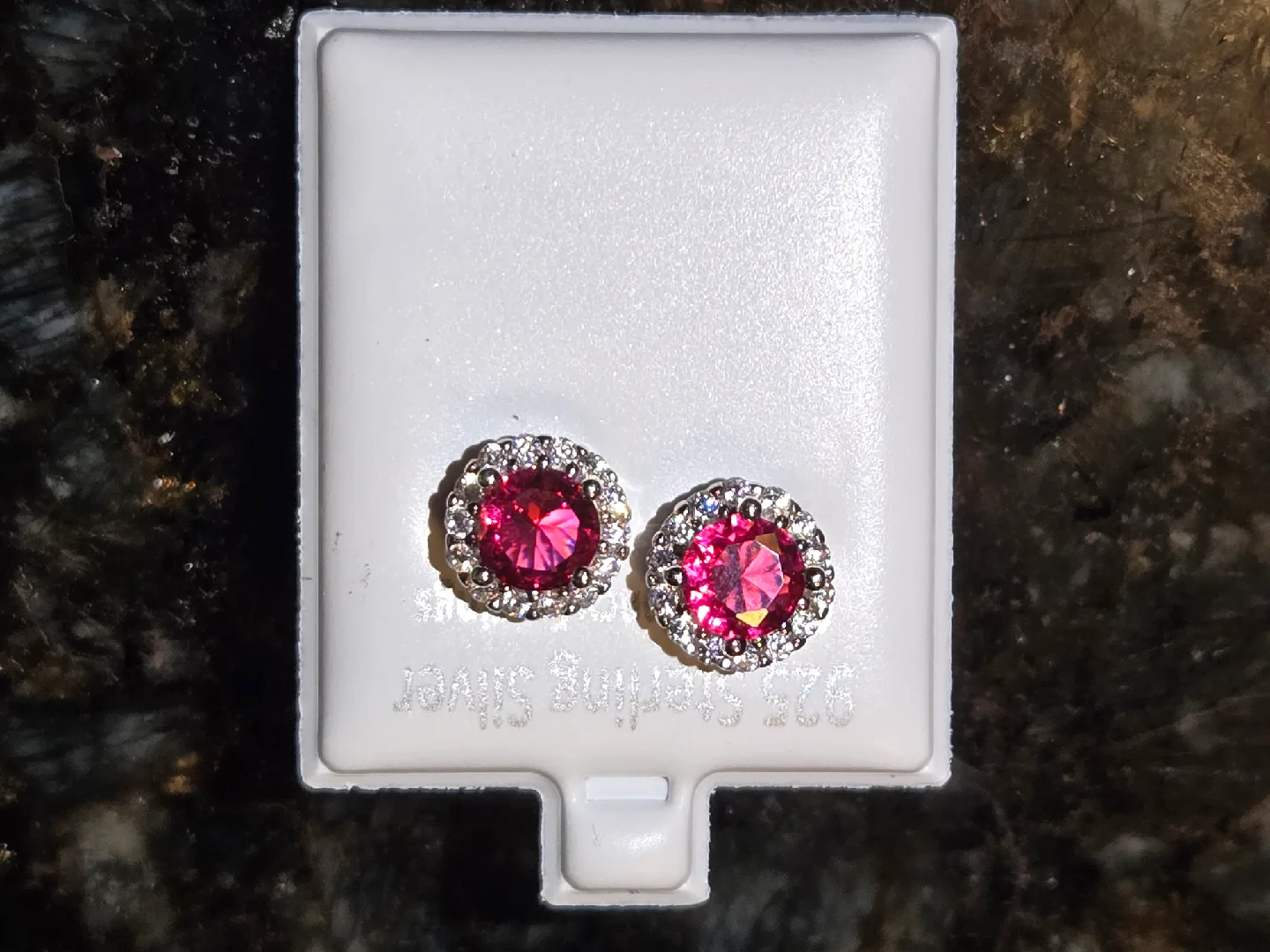 925 Sterling Silver red Stone Earrings image indicator(4)