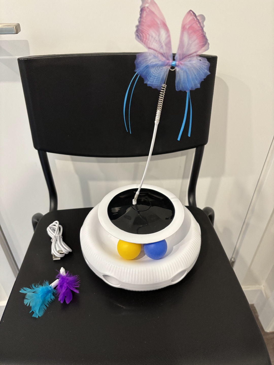 Interactive Cat Toy with Butterfly & Balls