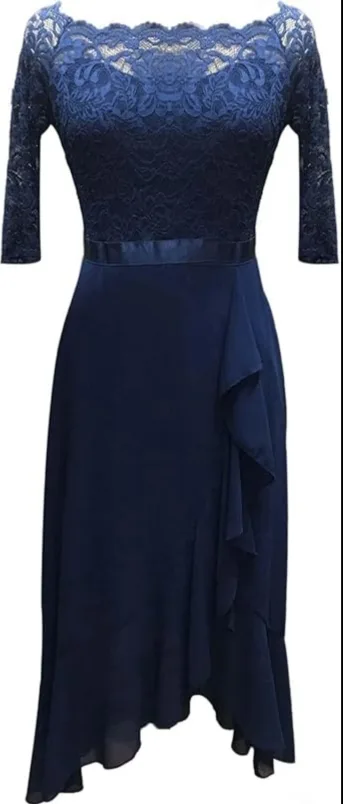 Navy Blue Lace Top Dress image indicator(2)
