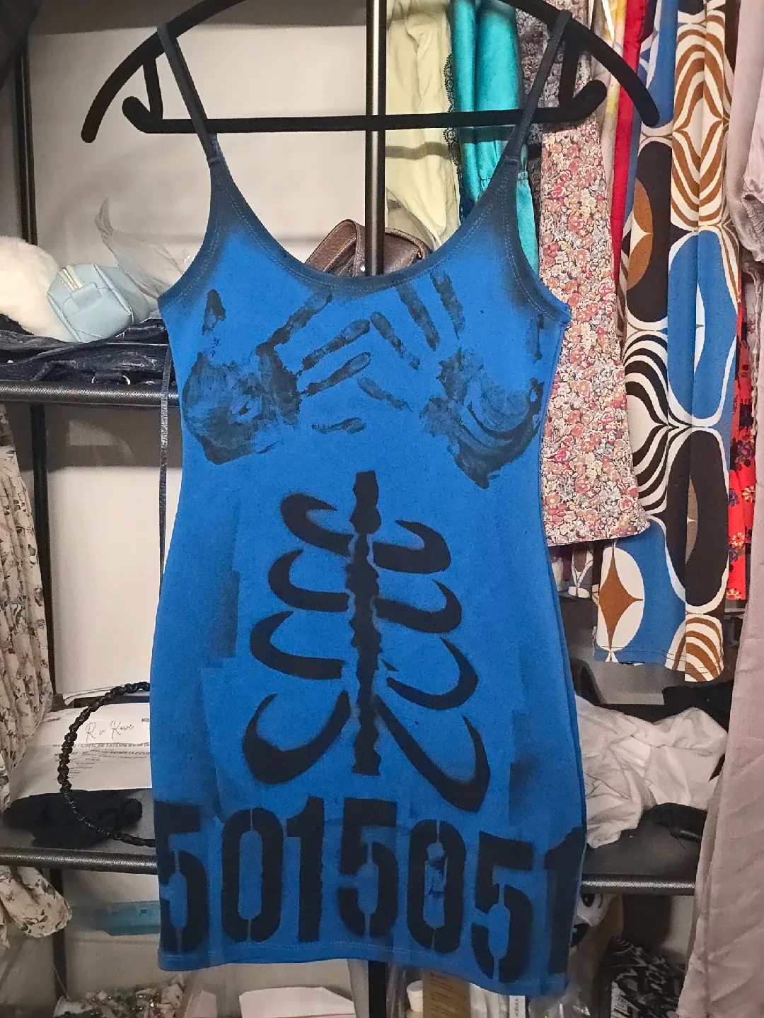 Blue Graphic Print Mini Dress thumbnail