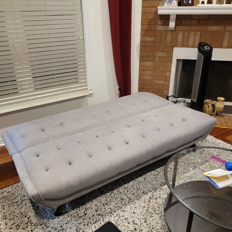 Grey Tufted Futon image indicator(3)