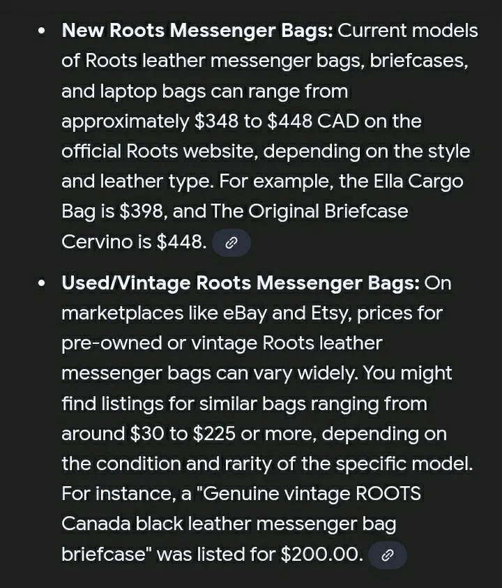 Brand New Roots Genuine Leather Black Messenger Bag image indicator(6)