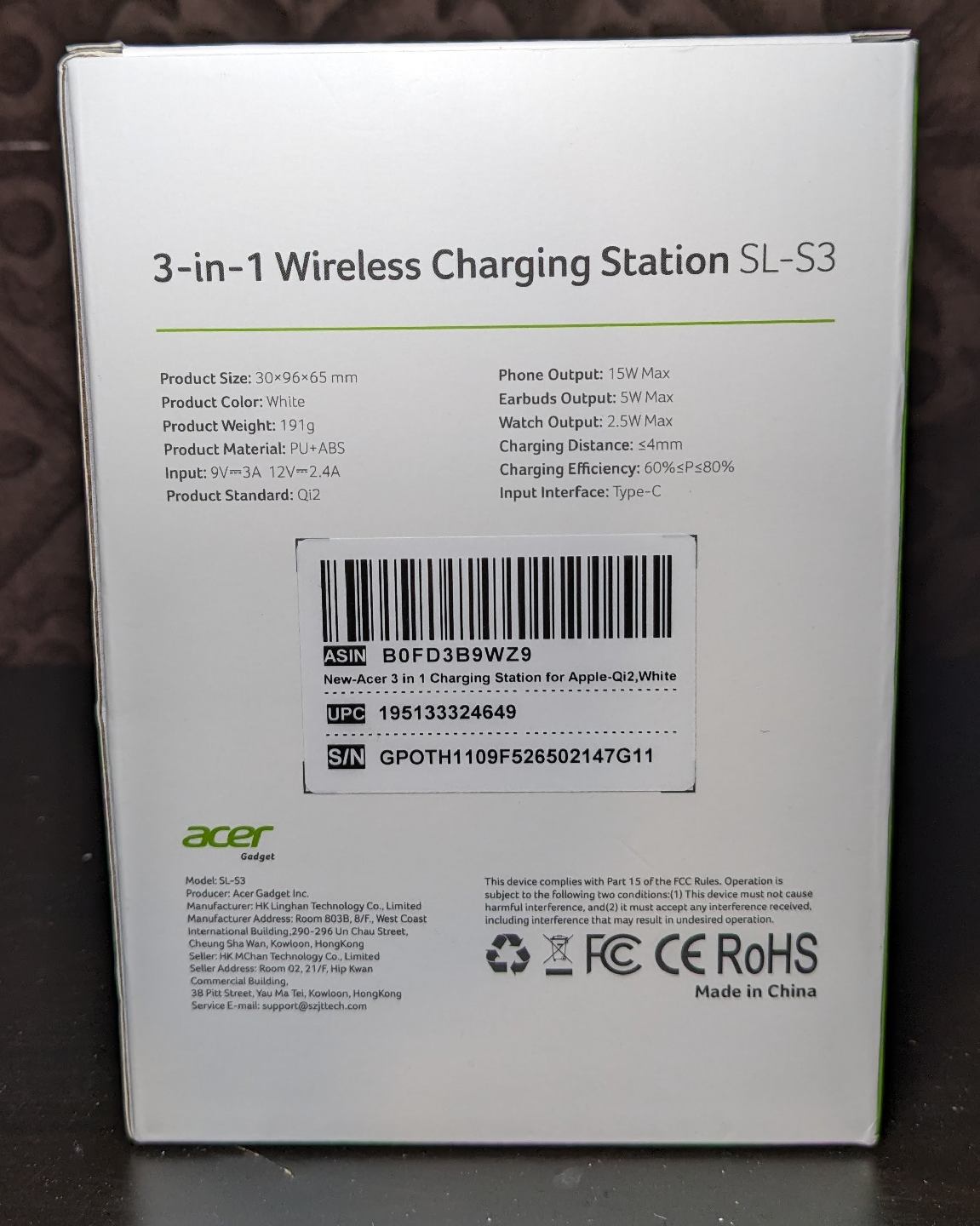Acer Gadget 3-in-1 Wireless Charging Station SL-S3 - photo 2