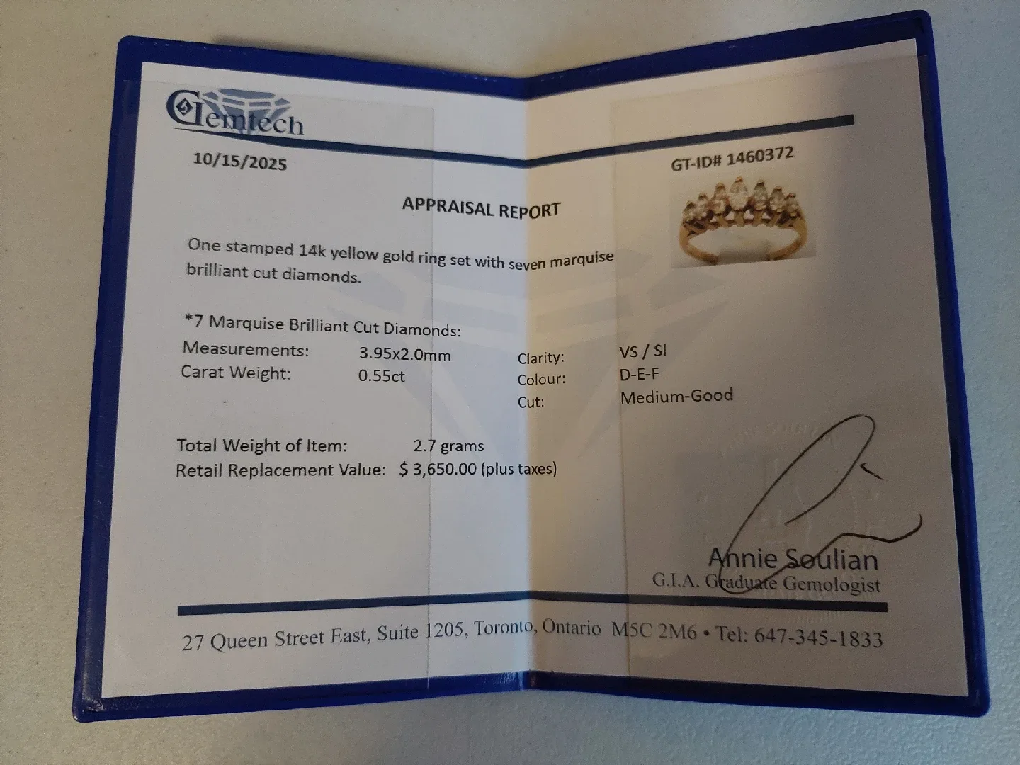 Gold Stairway Ring with Brilliant Cut Marquise Diamonds image indicator(5)