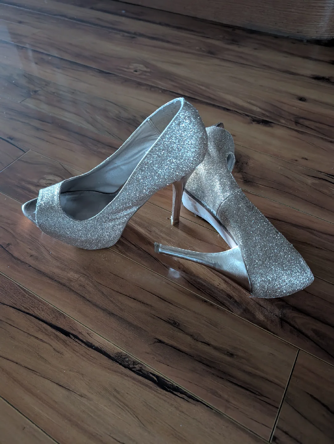Silver Glitter Heels