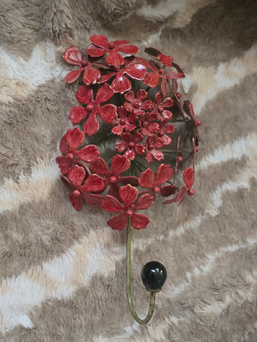 Red Flower Metal Wall Hook thumbnail