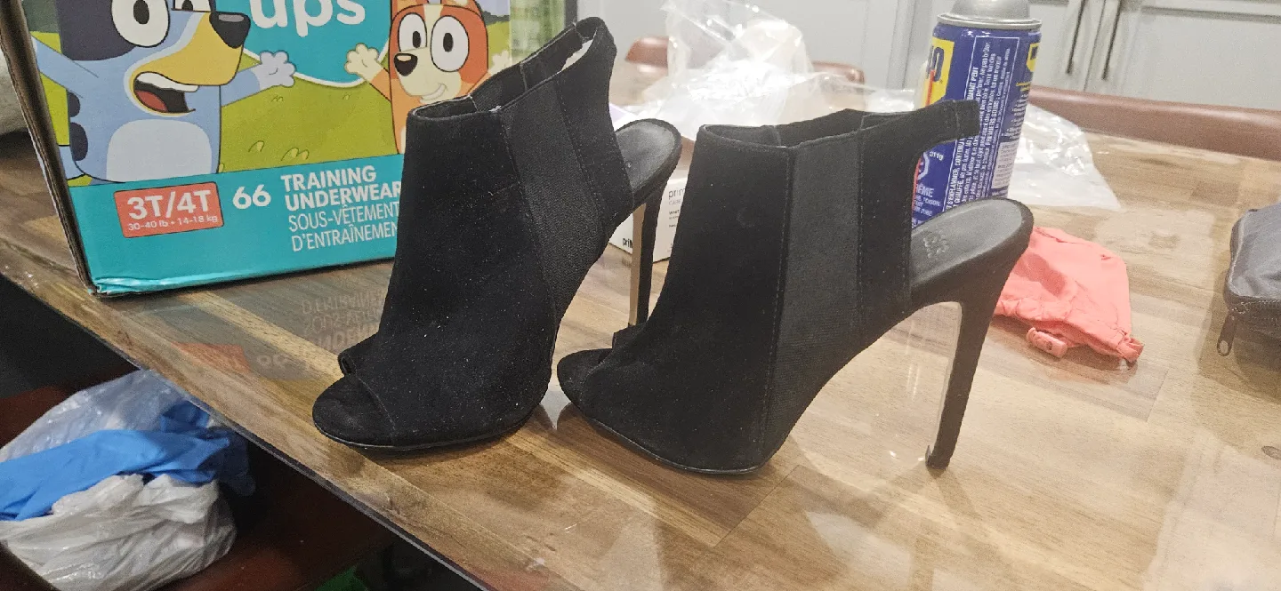 Black Peep Toe Heels