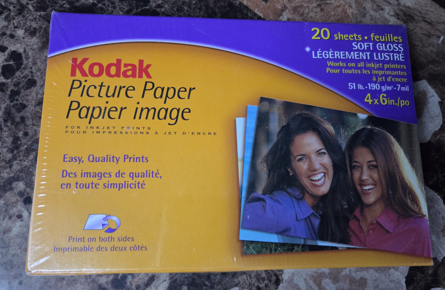 Brand New Kodak Picture Paper 20 Sheets Soft Gloss 4×6 In.